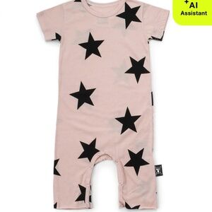 Nununu star playsuit 6-12 months baby girl neon pink